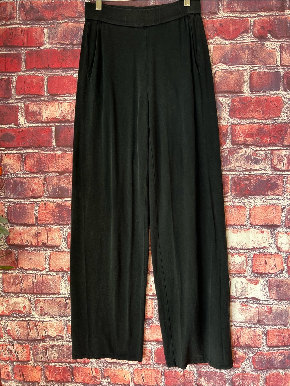 Eileen Fisher Black High Waisted Wide Leg Pants XXS